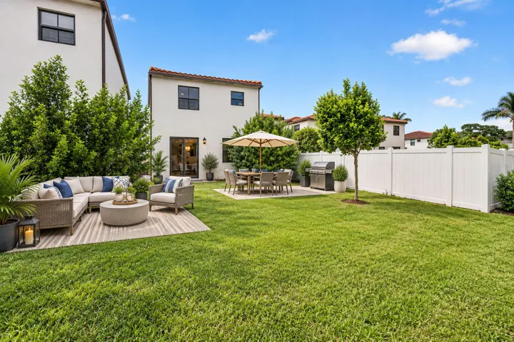 Virtually staged rear yard.