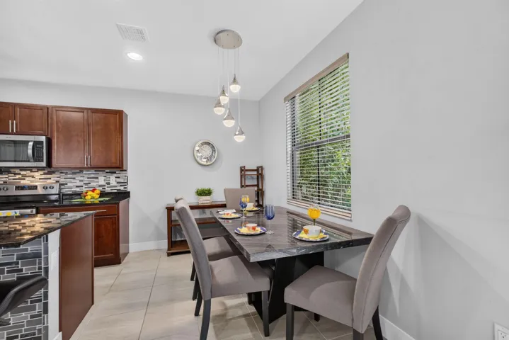 Bright dining area.
