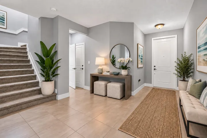 Wide foyer entry.