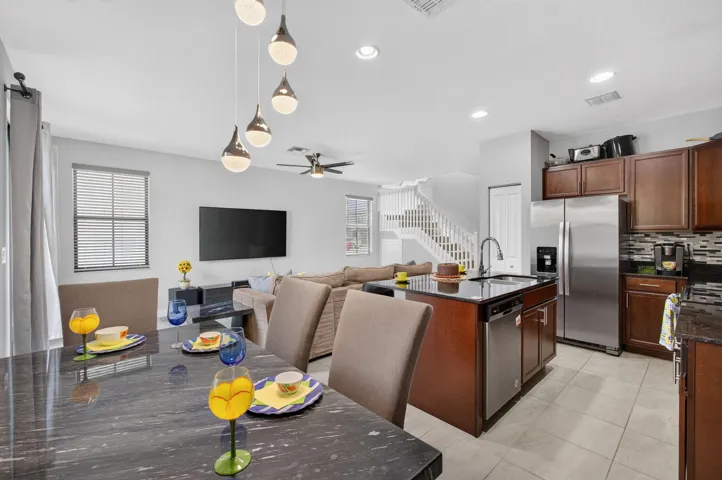 Kitchen view to family room.