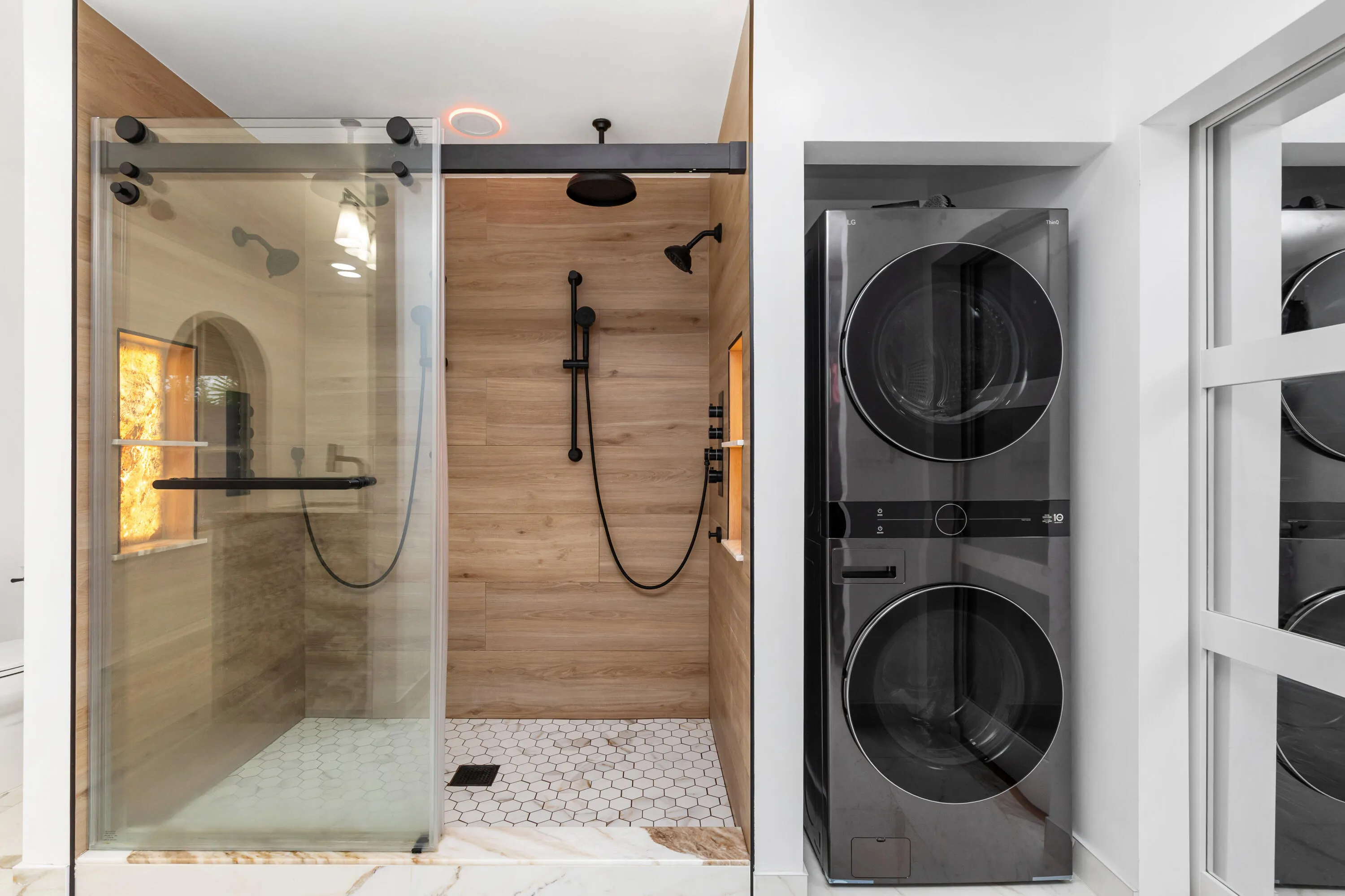 Upstairs Washer & Dryer in Primary Bath area