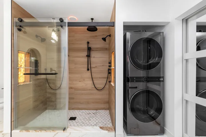 Upstairs Washer & Dryer in Primary Bath area