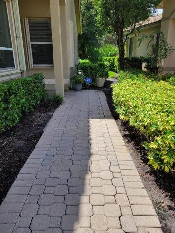 Paver sidewalk to front door