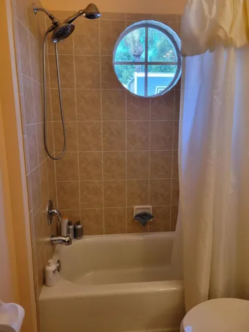 Tub and shower combo.