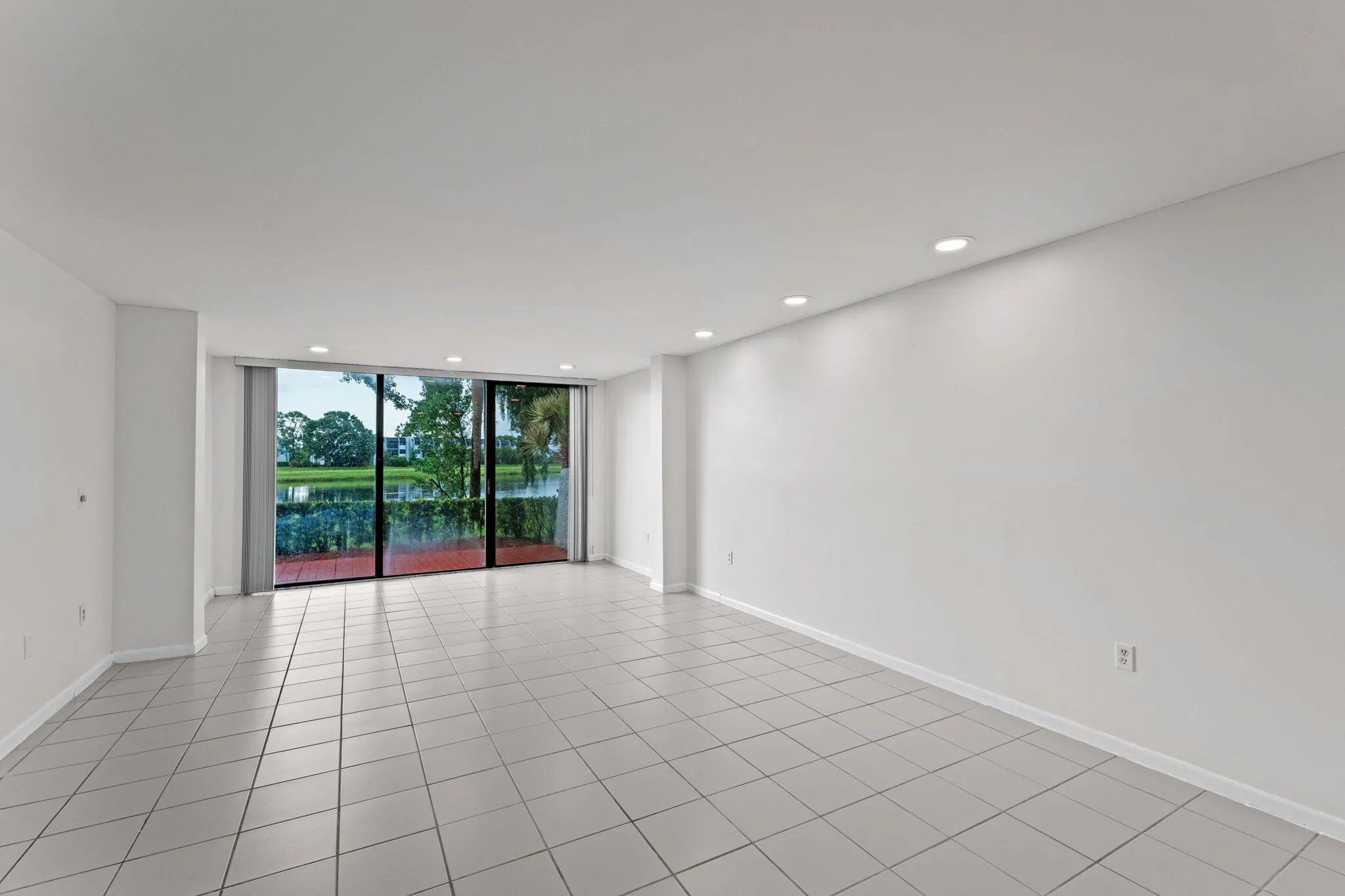 Living Area with Pond View