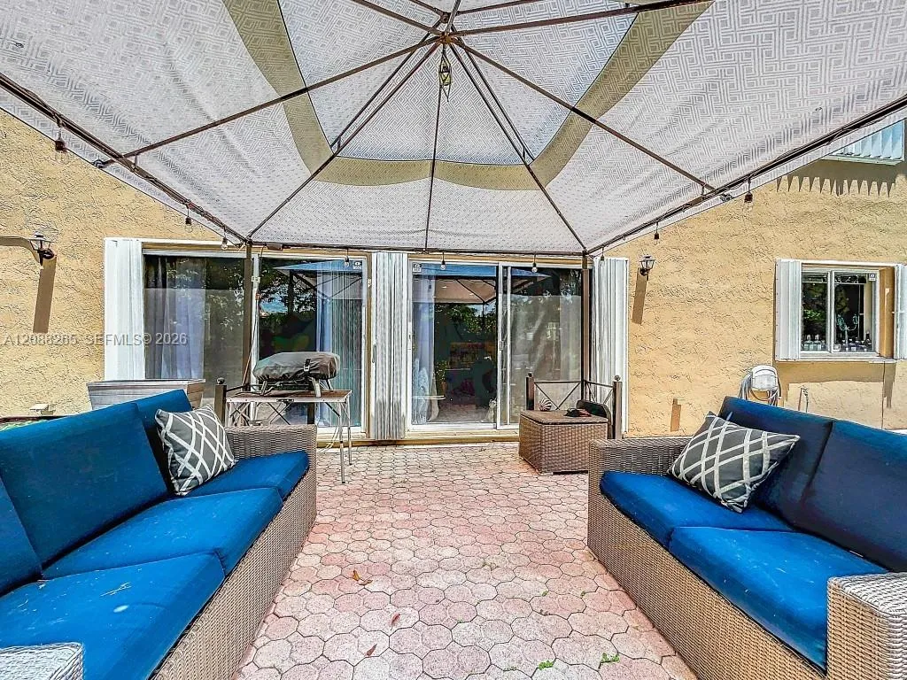 Covered pool-side area