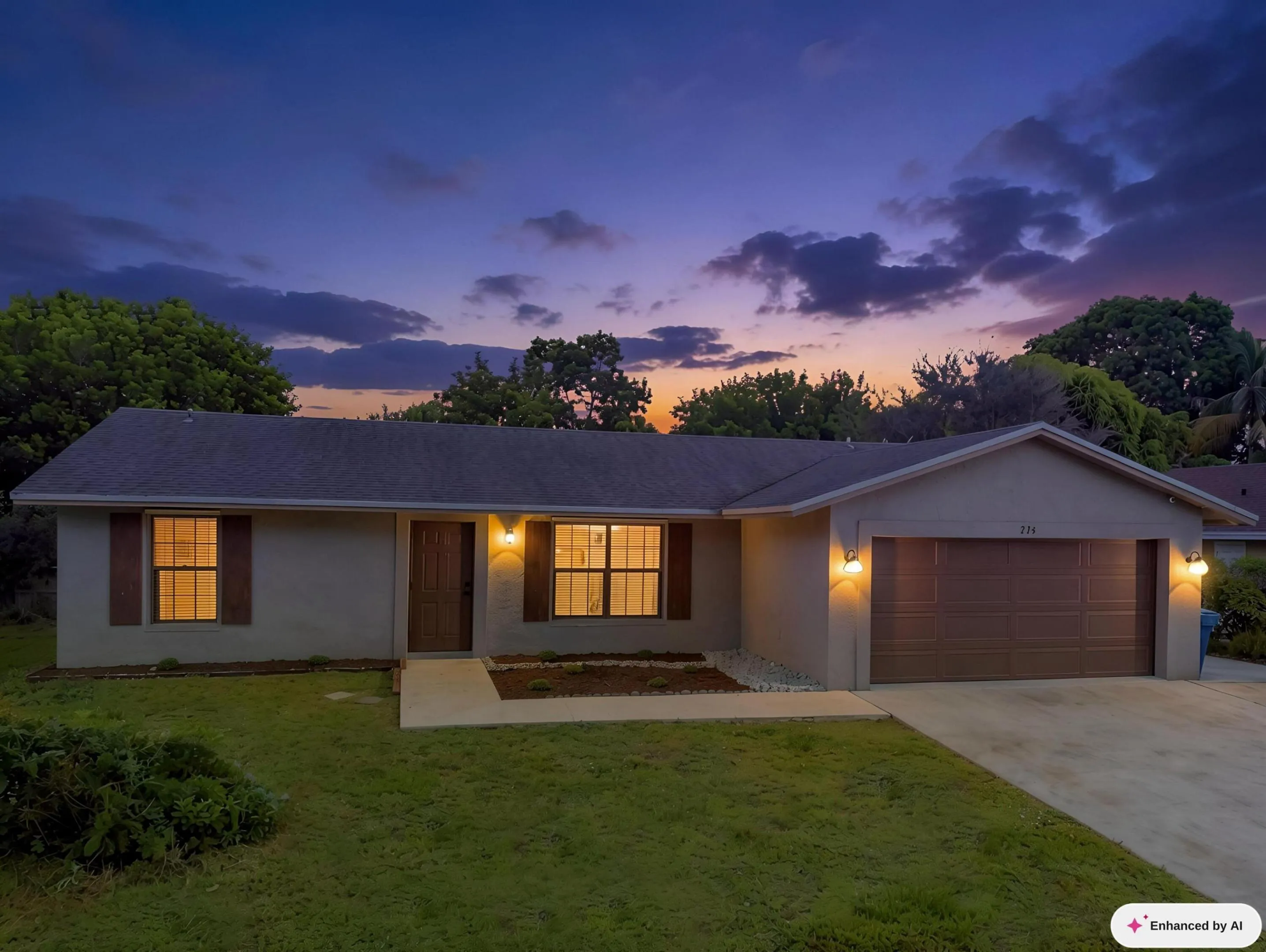 “This image has been Ai Edited to illustrate the property's Dusk or Twilight View”