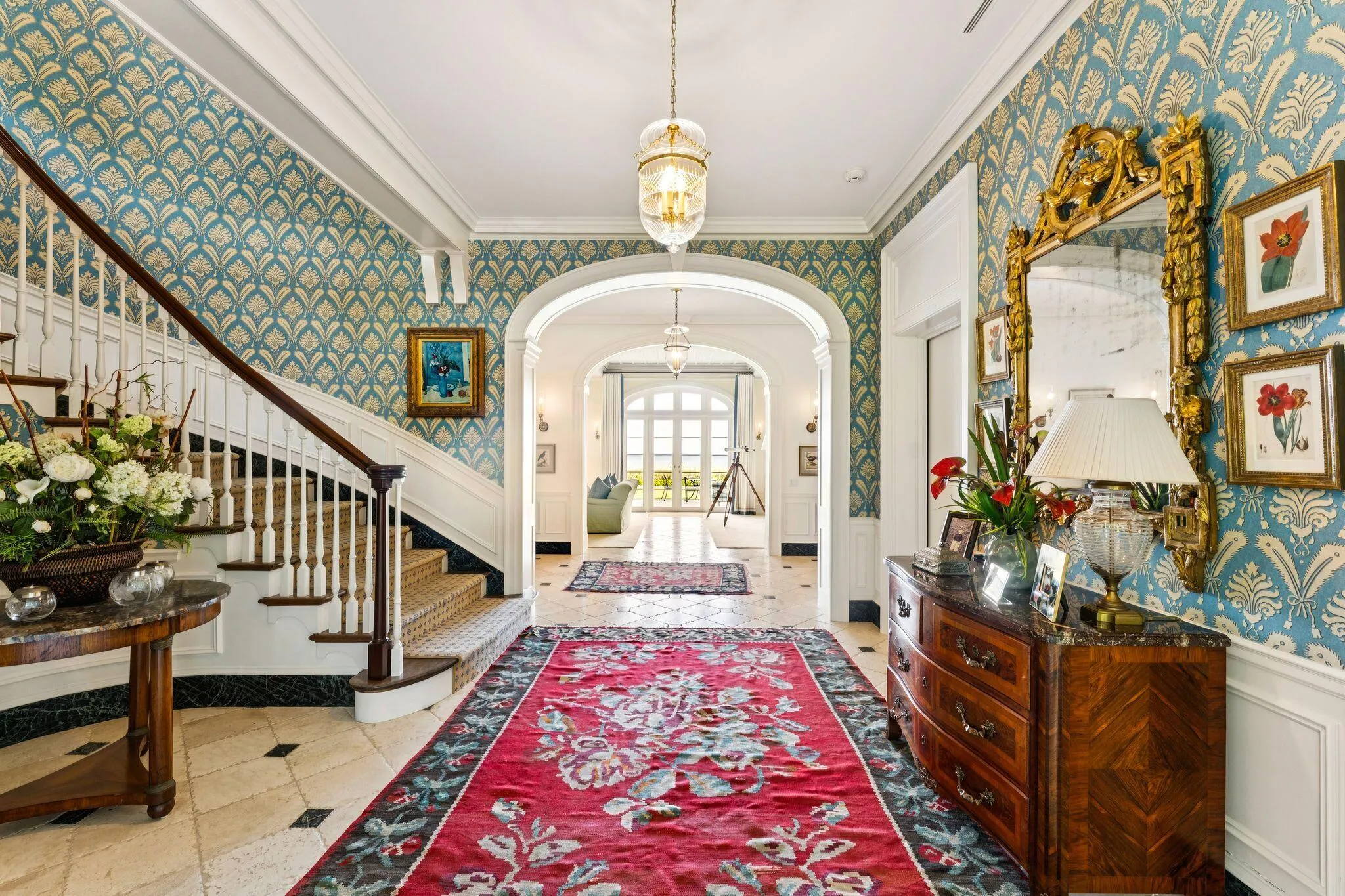 Entry Hall with Powder Room