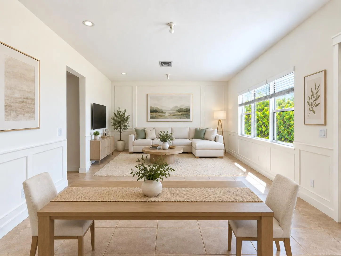 family room virtual staged
