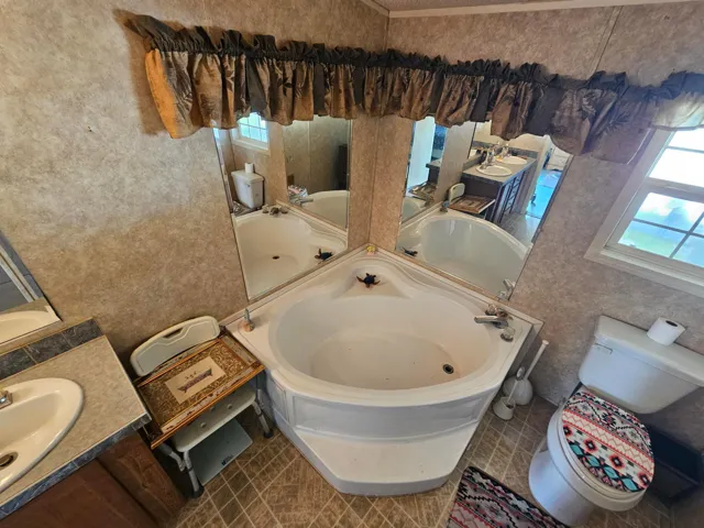 Garden tub & separate shower.