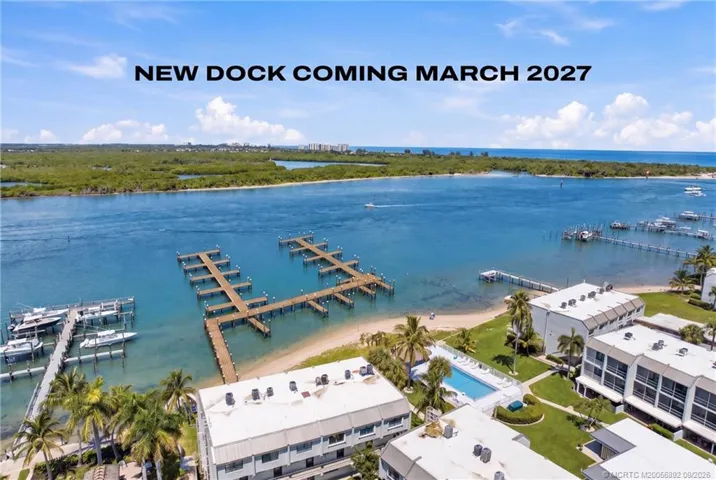 Rendering illustrating the planned new community dock, scheduled for March 2027.