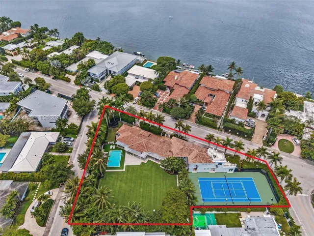 Existing residence, pool, lawn and private sport courts