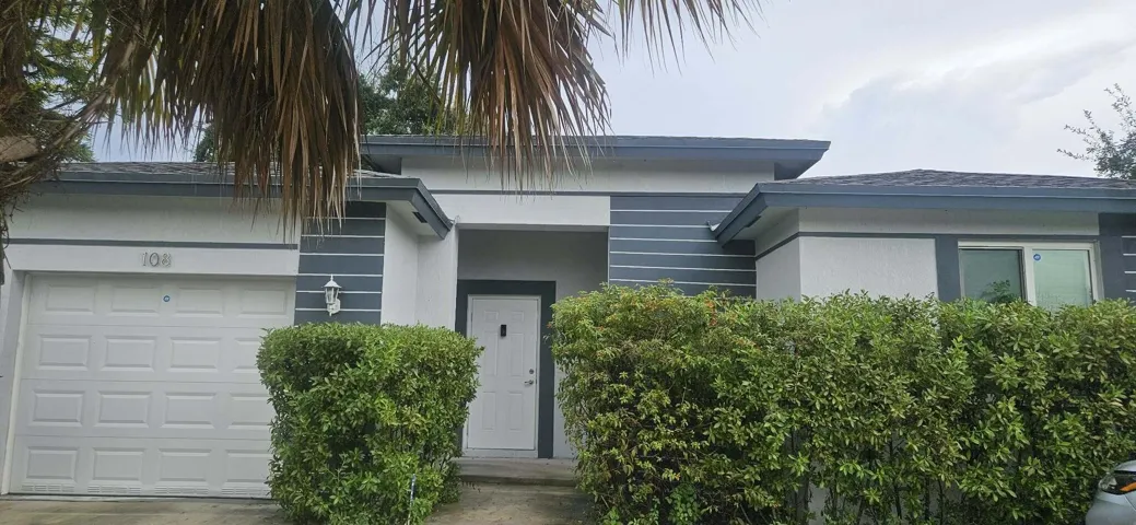 circular driveway + 1 car garage