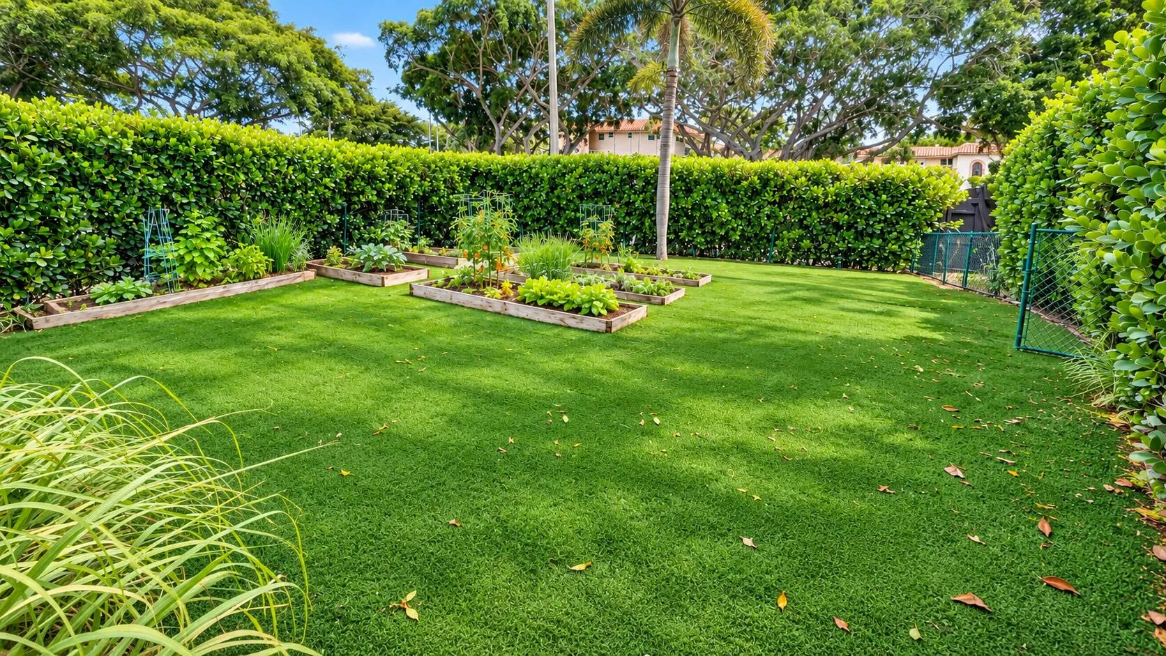 6 Garden Beds waiting for you to grown your own veggies or flowers