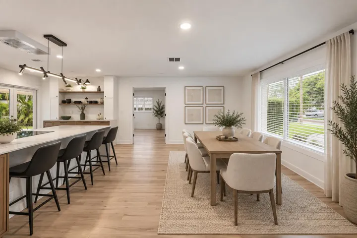 Kitchen / Dining area staged