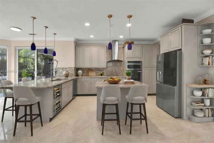 Virtual staging. Kitchen with new appliances and functional layout