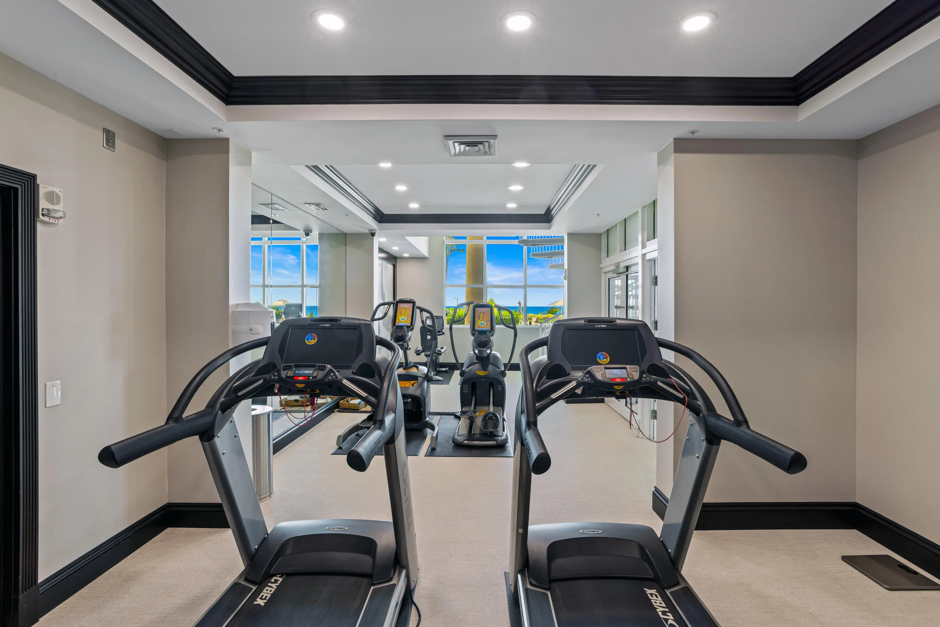 FITNESS CENTER & VIEW OF OCEAN