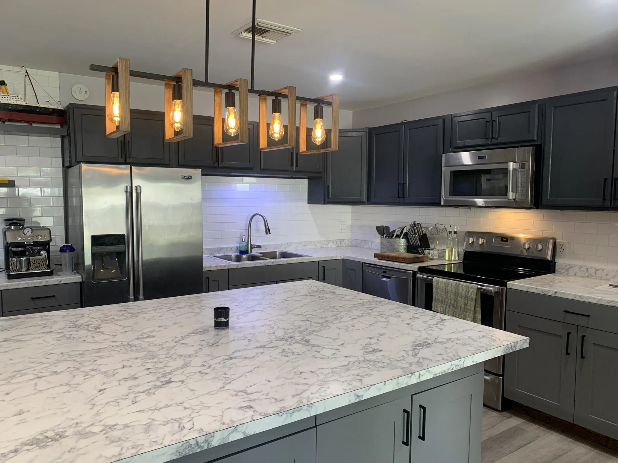 open kitchen with high end appliances