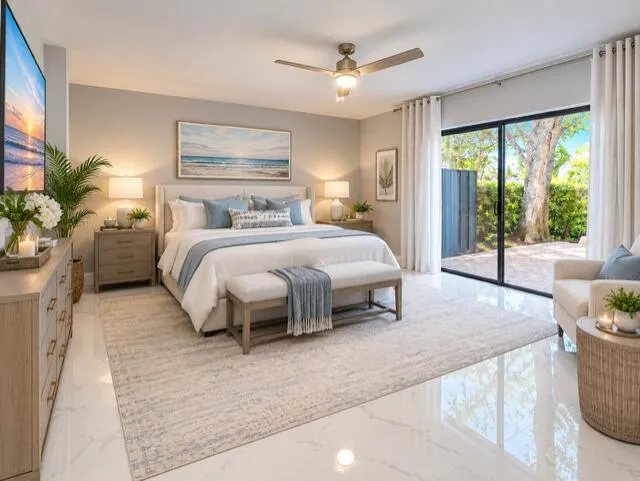 Virtual Staged Primary Bedroom