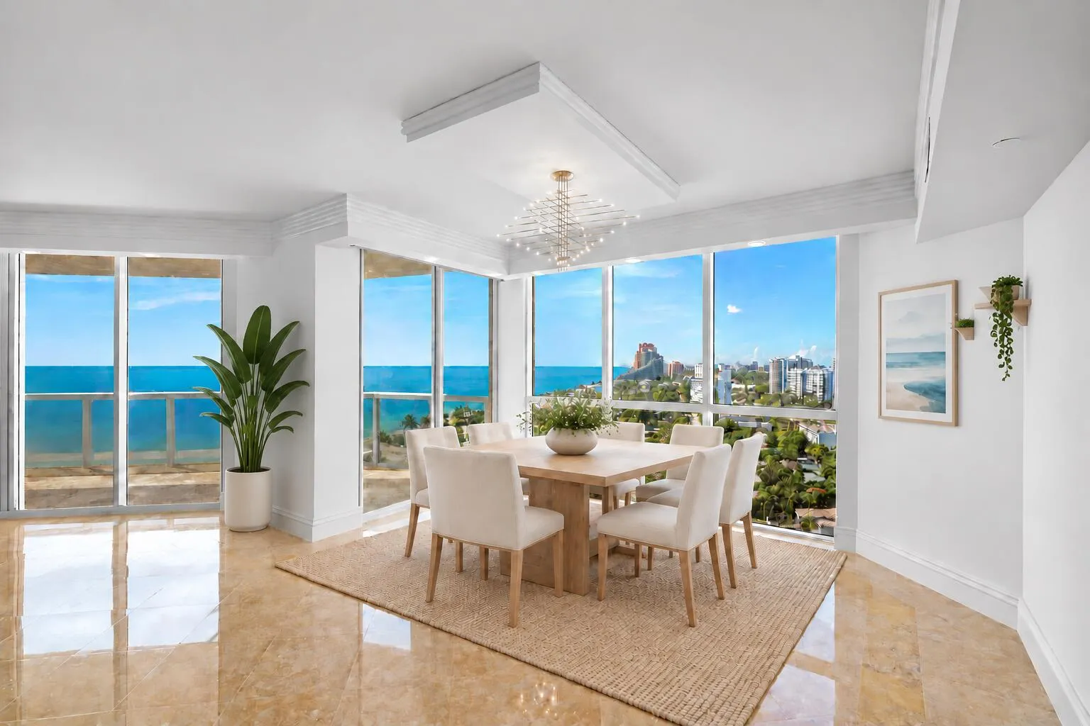 Dining room virtually staged