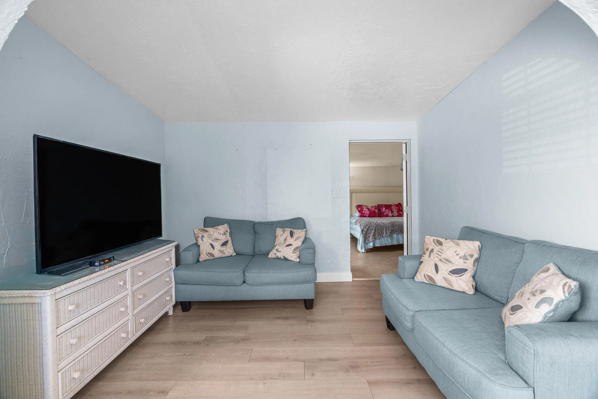 Wood-finish flooring throughout