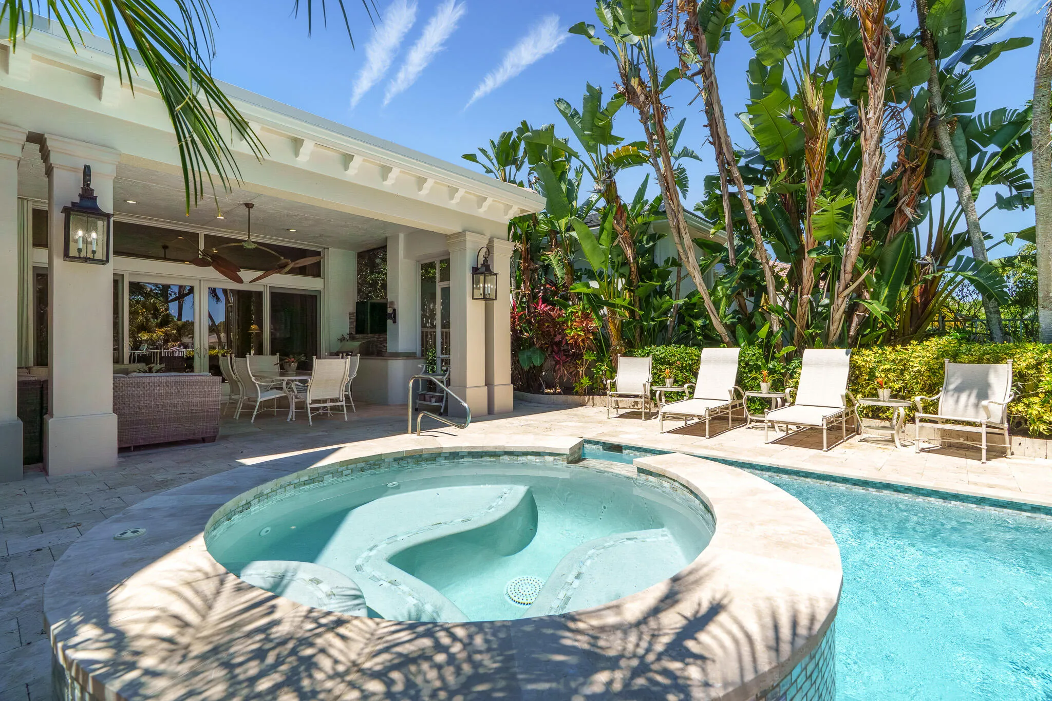 pool/spa with screen raised