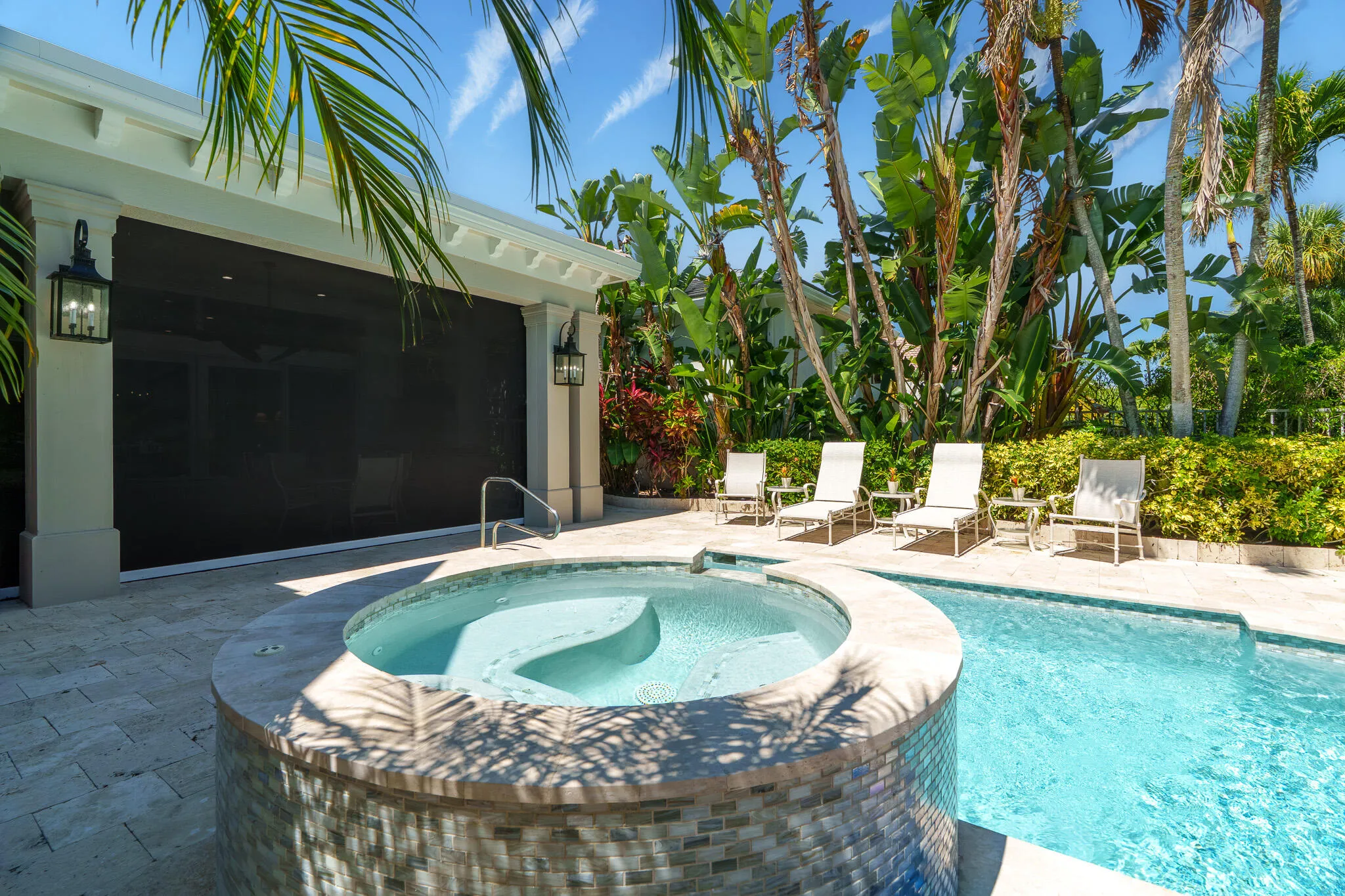 pool/spa with screen lowered