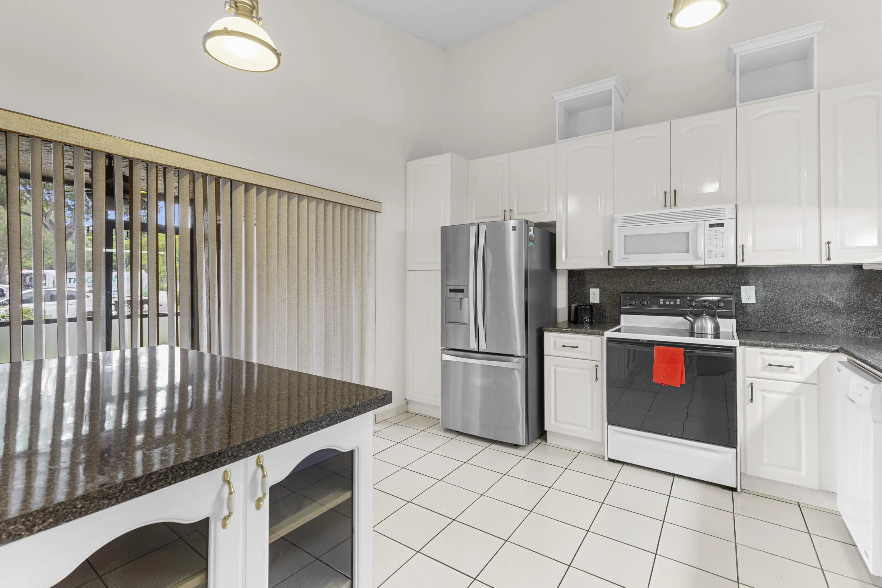 Kitchen facing patio