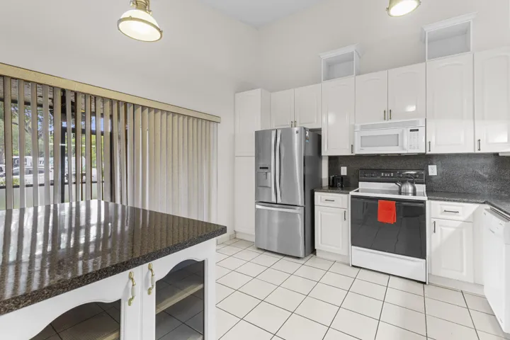 Kitchen facing patio