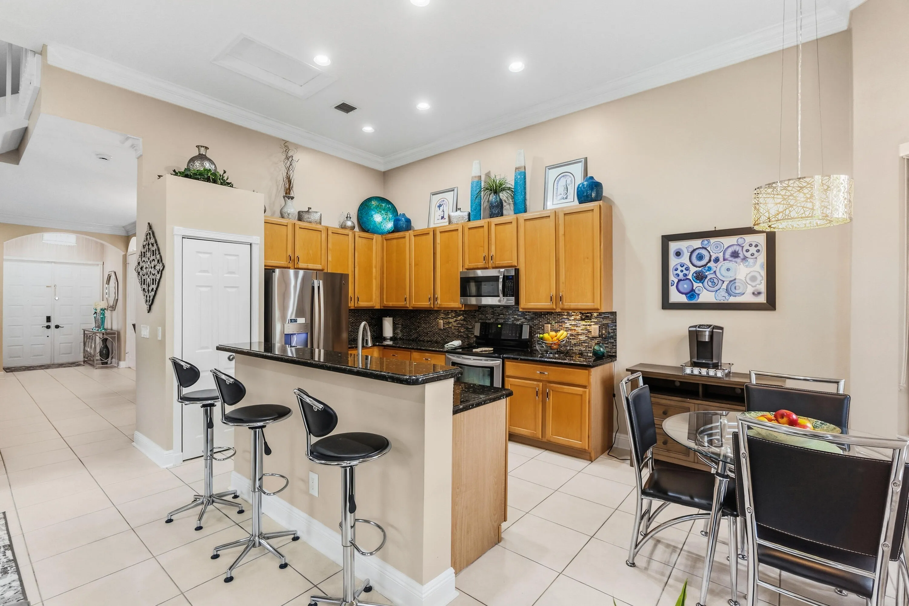 The stainless appliances are less than 4 years old.