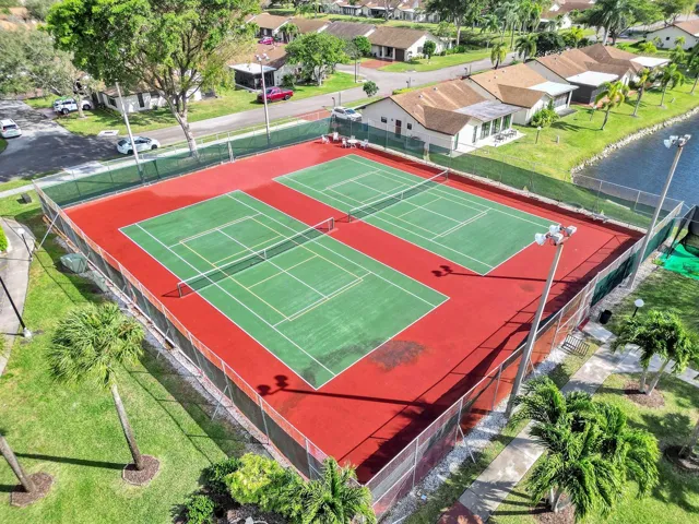 Aerial of tennis court