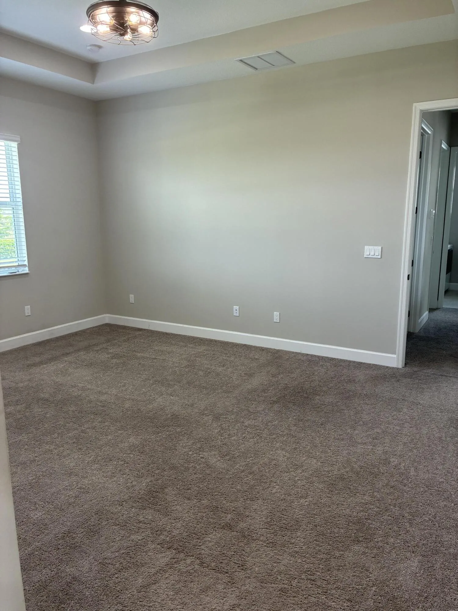 Master bedroom view from the closet and