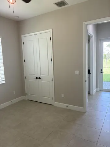 Downstairs guest room off patio