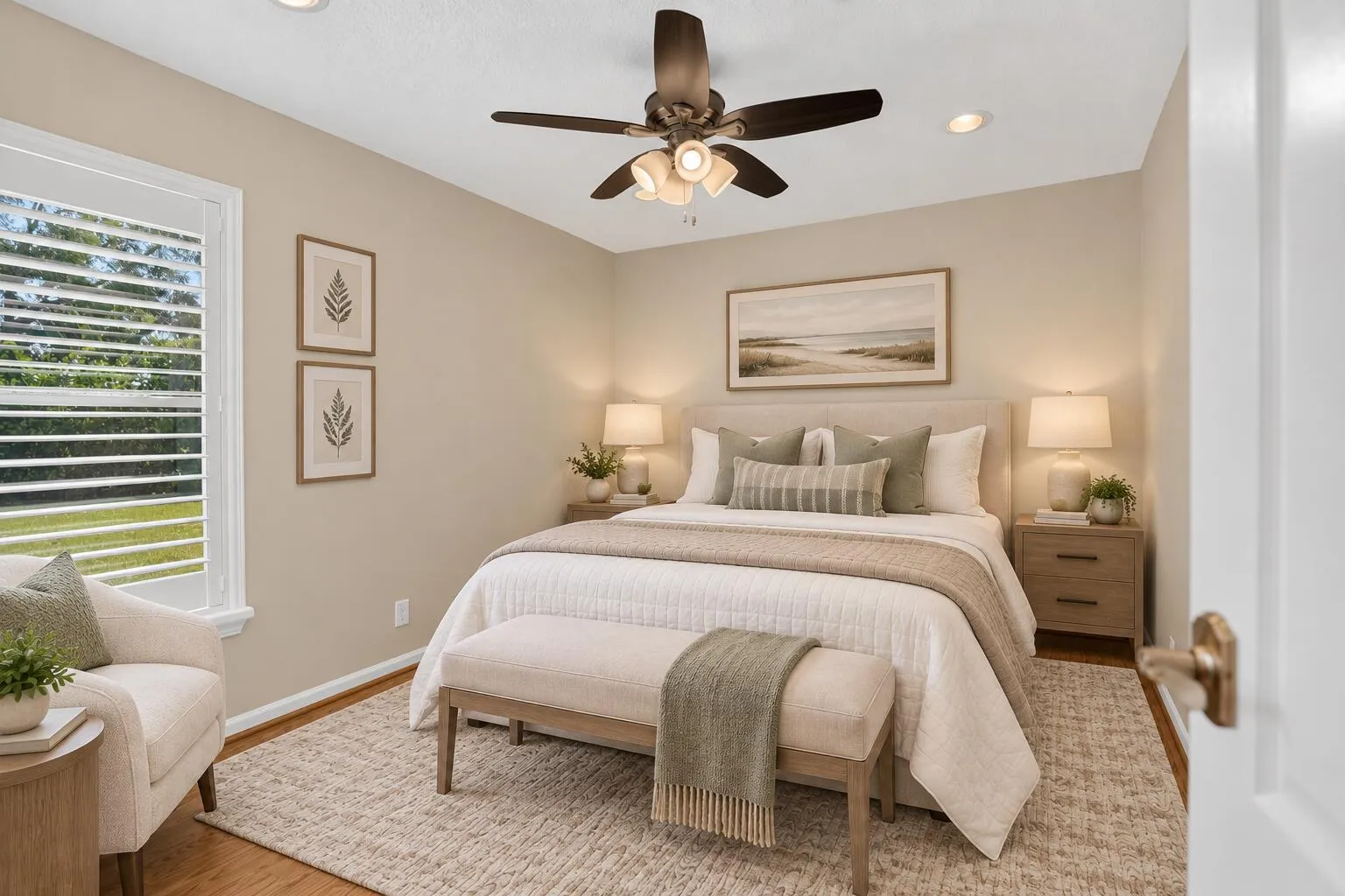 Virtually staged Bedroom 3