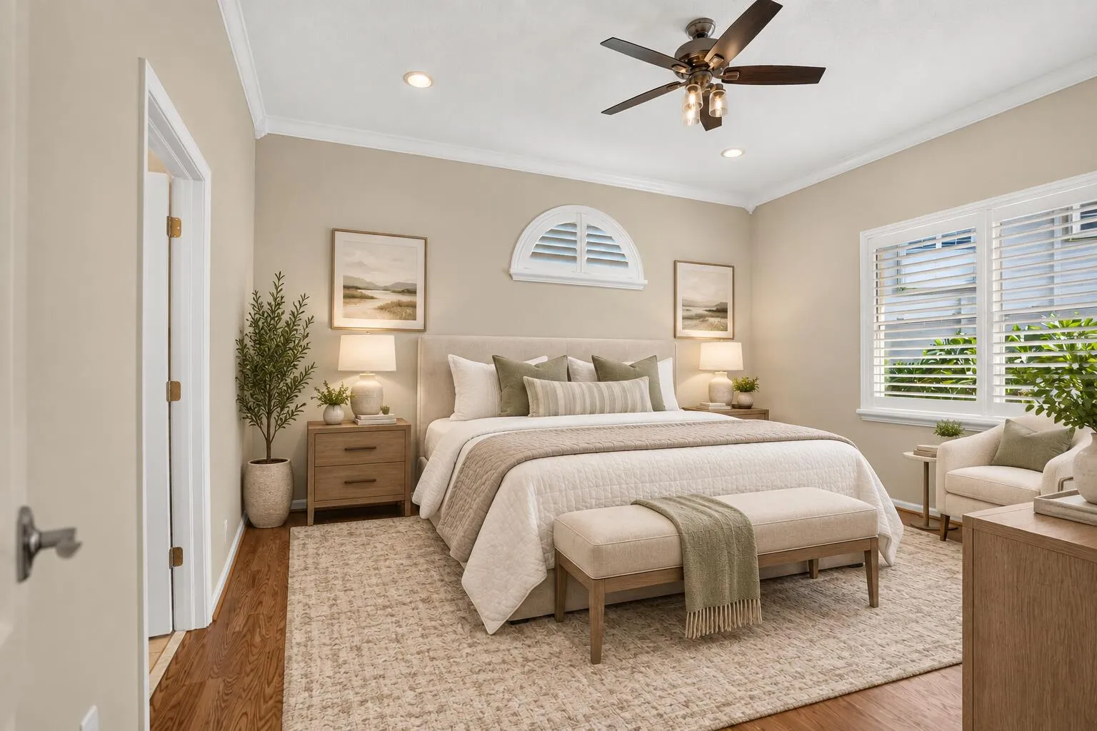 Virtually staged Primary Bedroom
