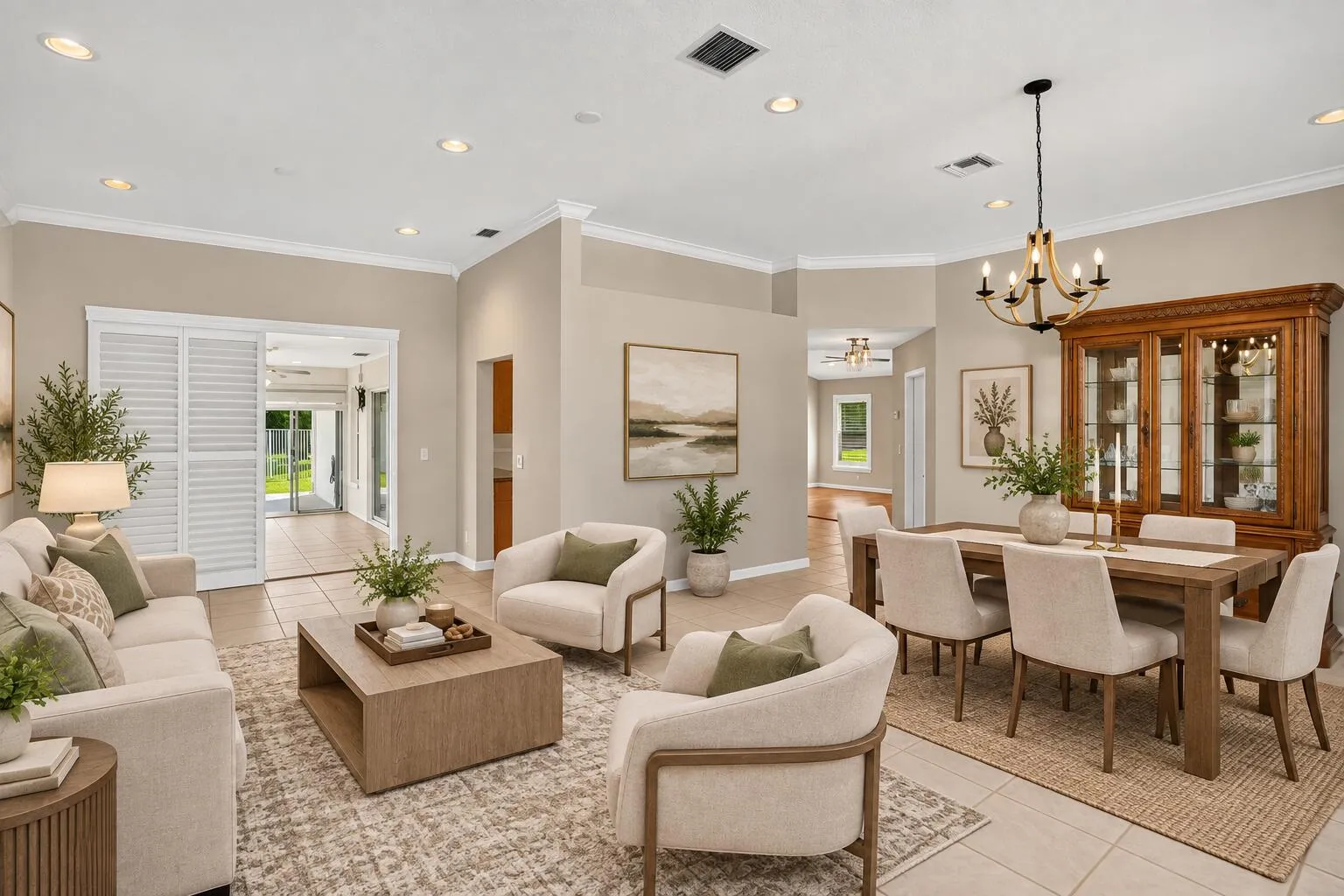 virtually staged Living/Dining rooms