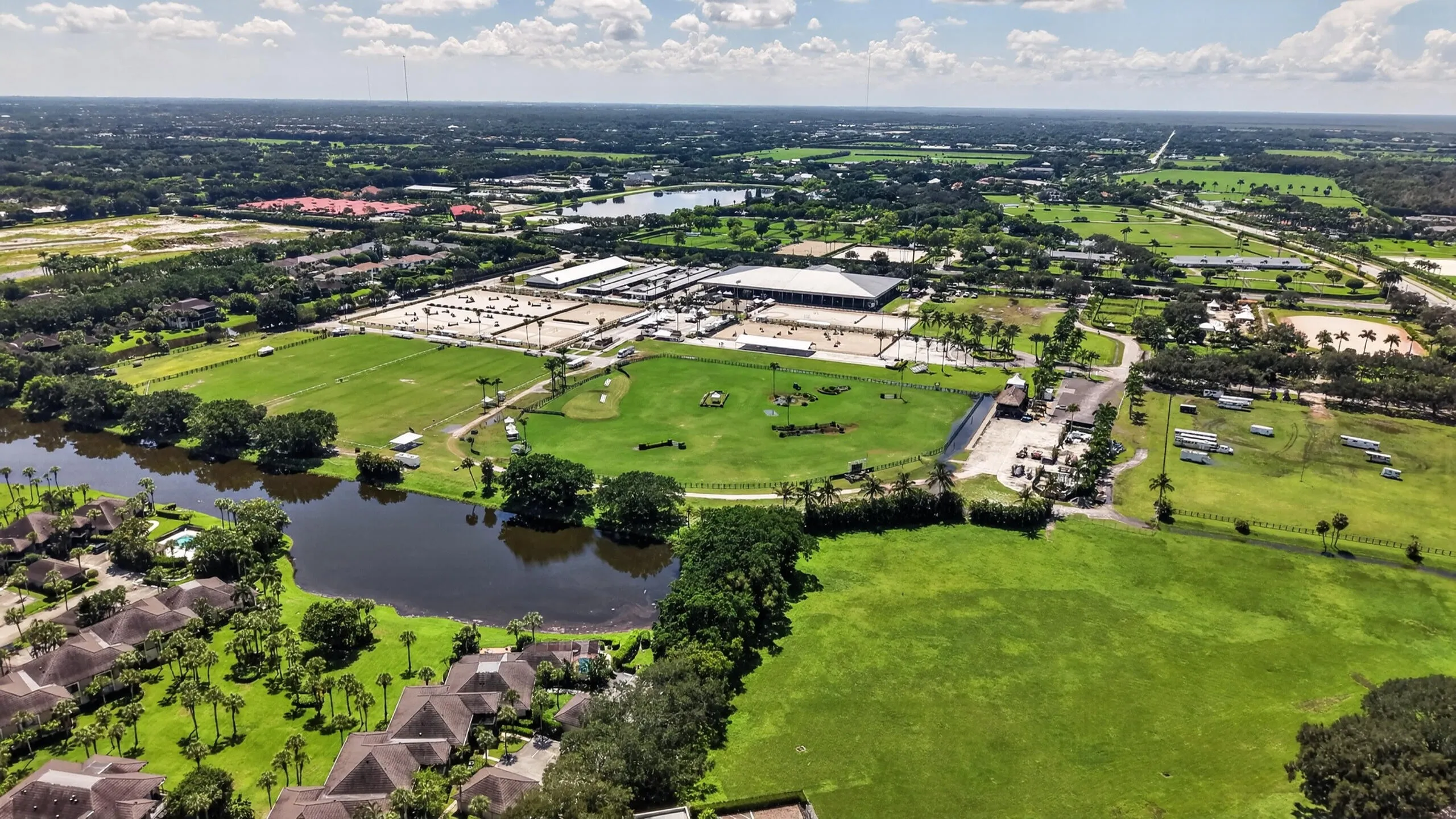 Close to the expansive equestrian grounds featuring multiple arenas and a large event venue