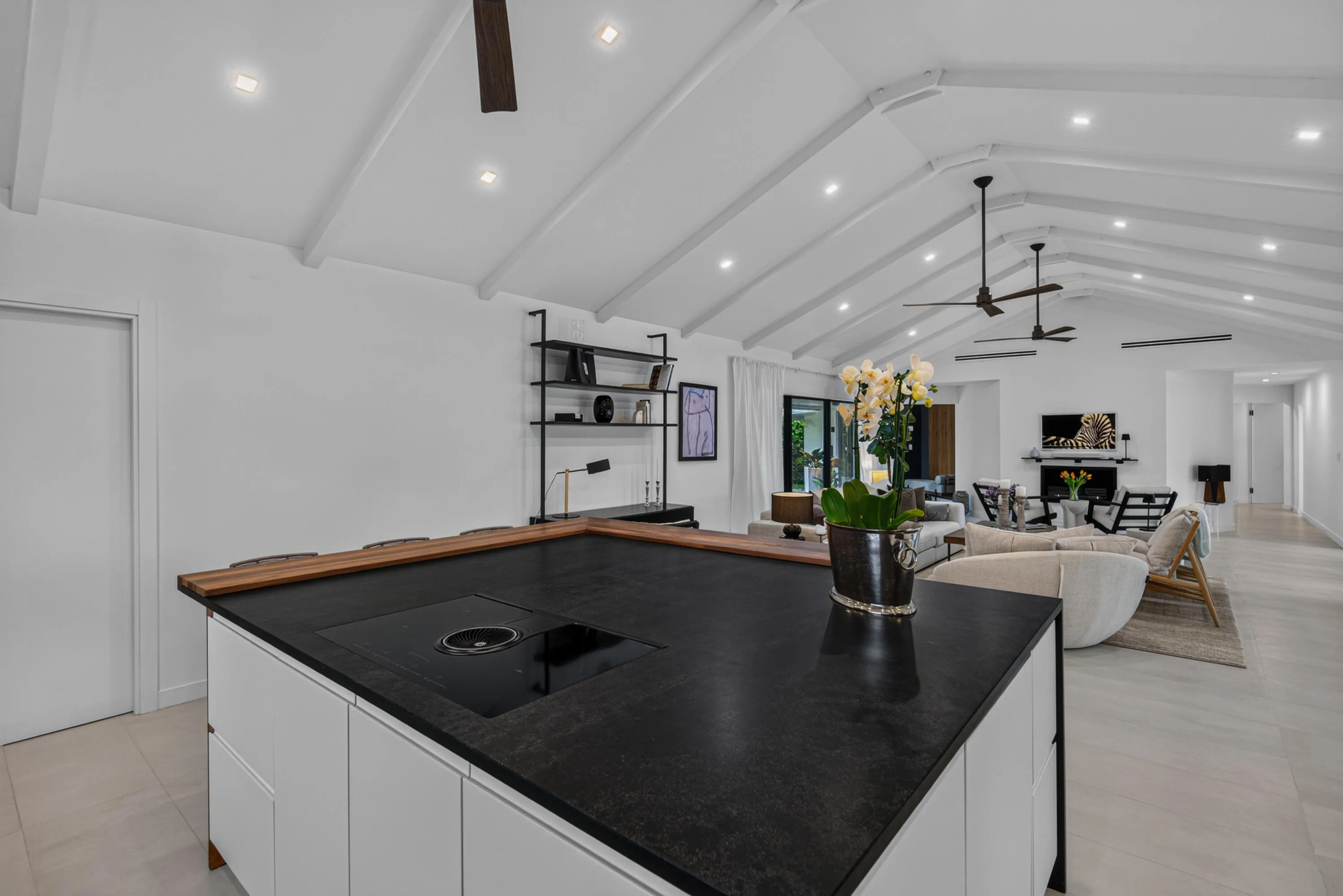 Cathedral ceiling psi. The kitchen