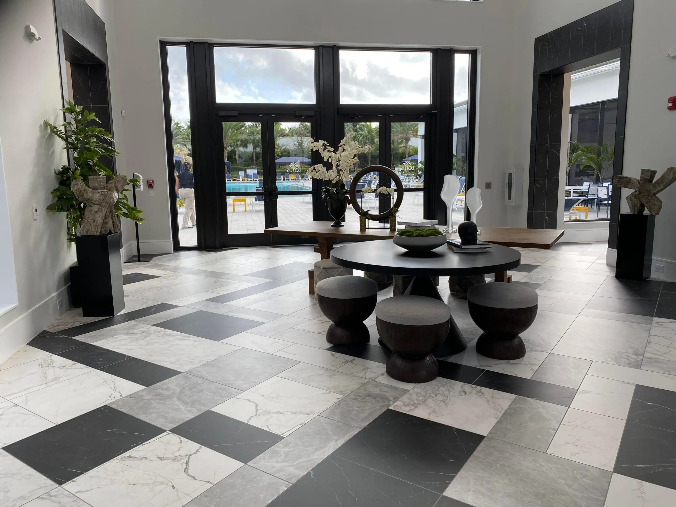 ENTRANCE INTO CLUBHOUSE