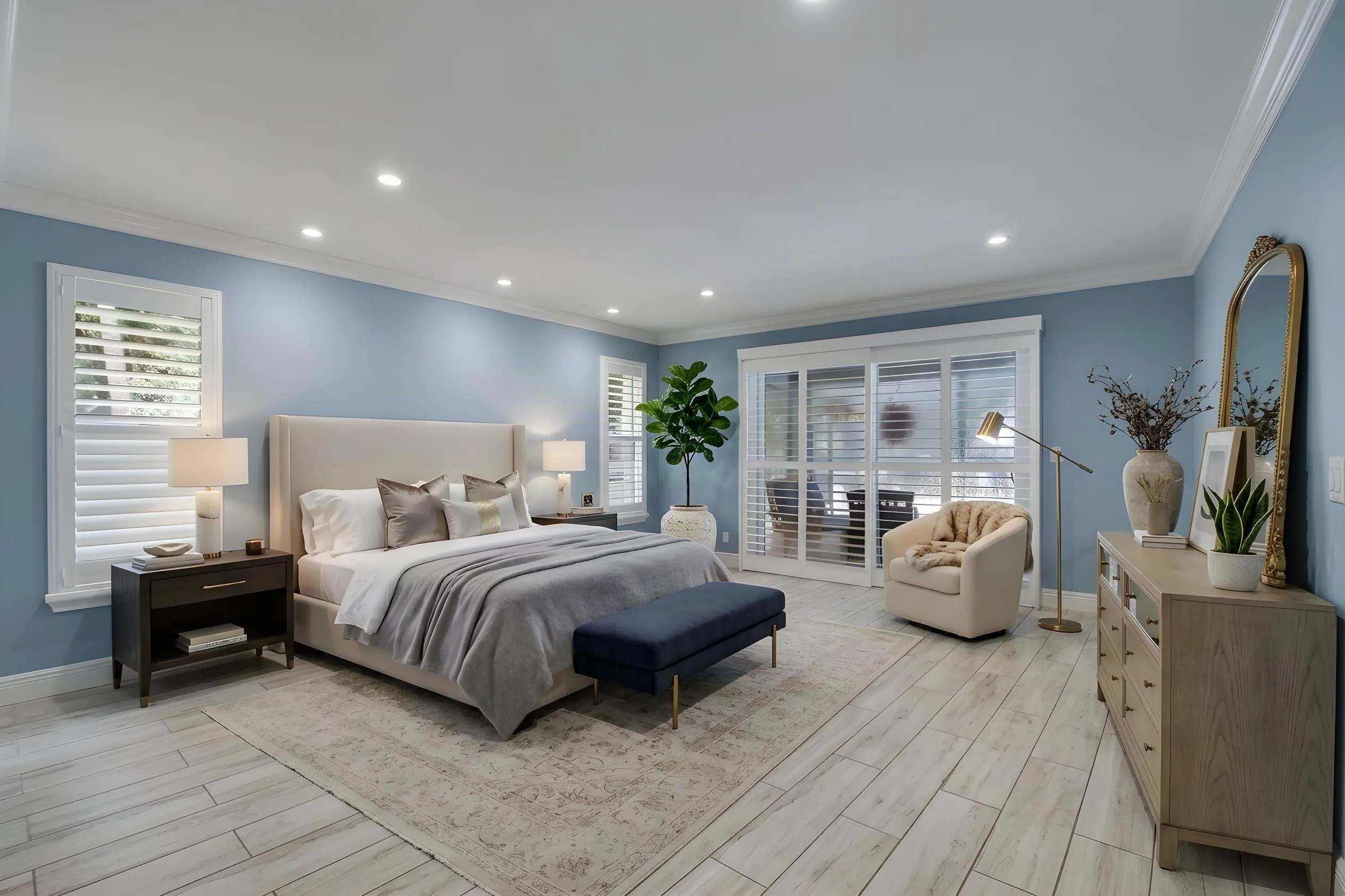 Virtually Staged Primary Bedroom