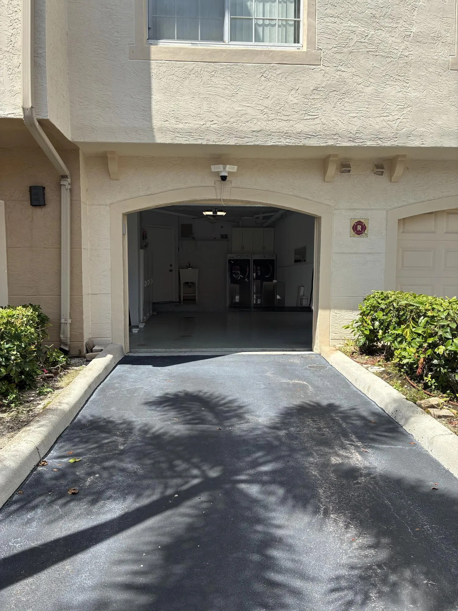 Driveway to open garage