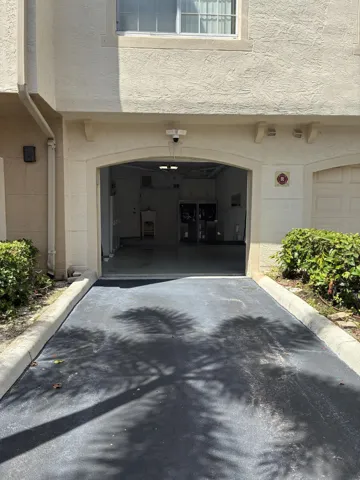 Driveway to open garage