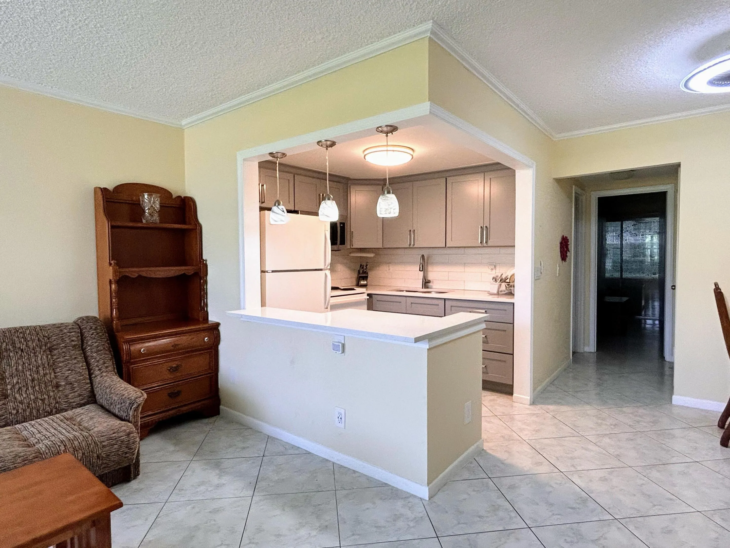 KITCHEN OPEN TO LIVING ROOM