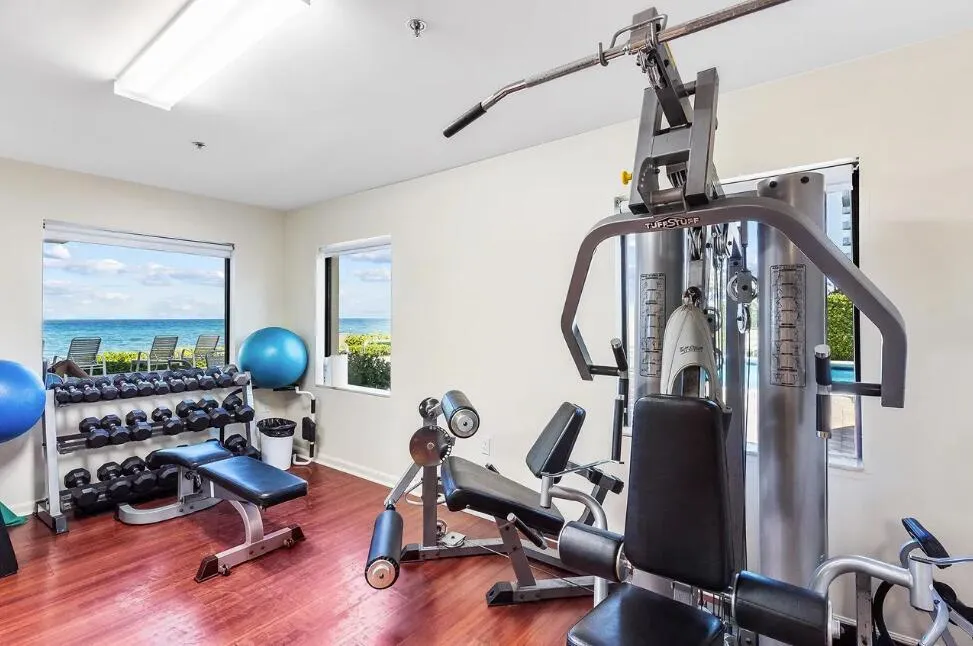 Nicely equipped weight room
