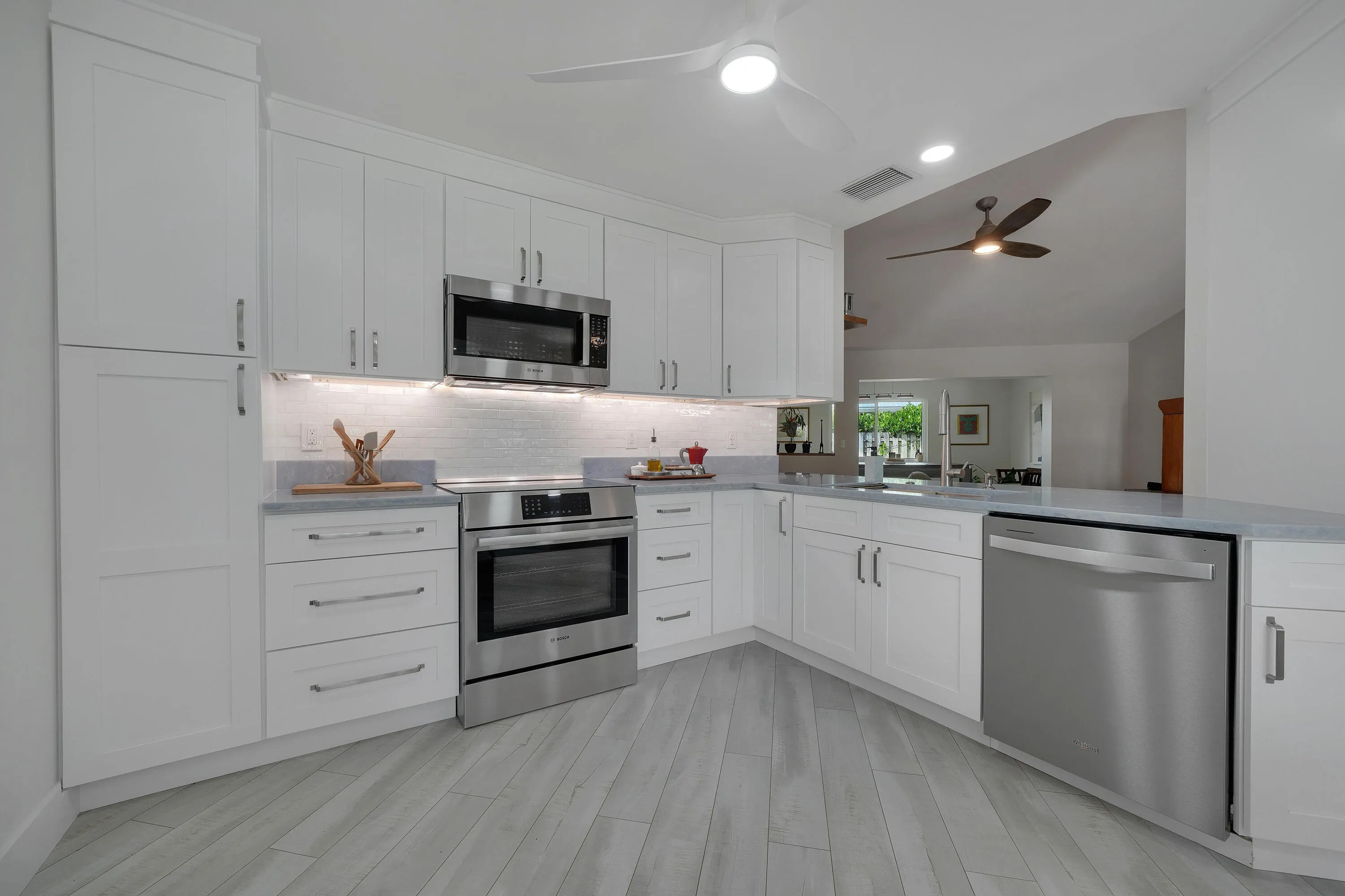 Kitchen w/ Pass Through to Living Room