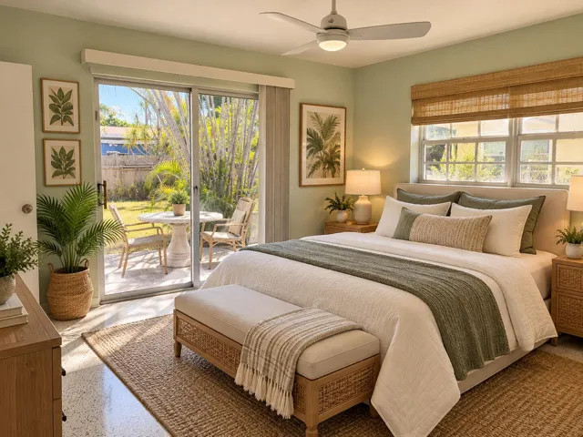 Staged visual of the primary bedroom
