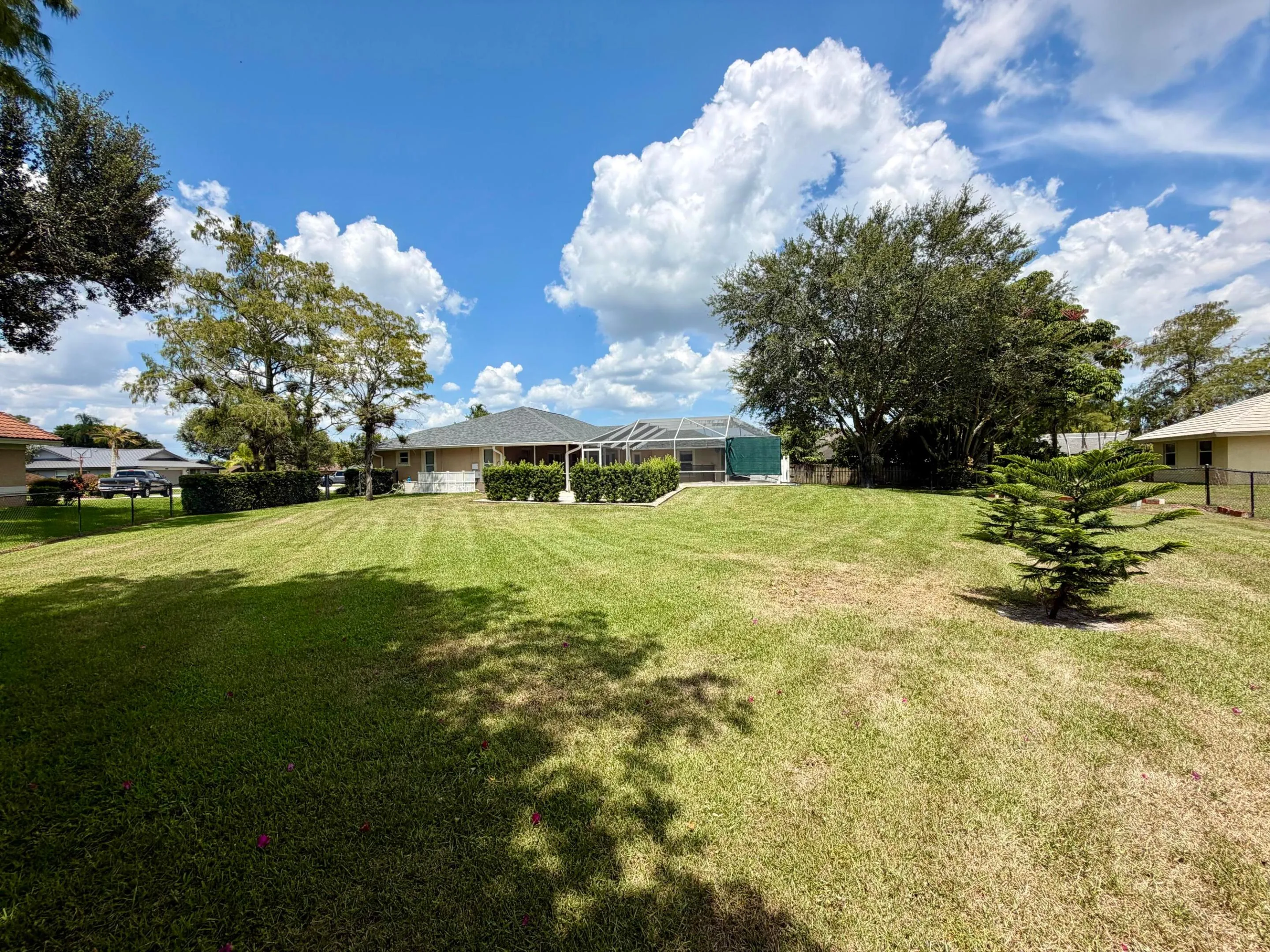 Large fenced yard