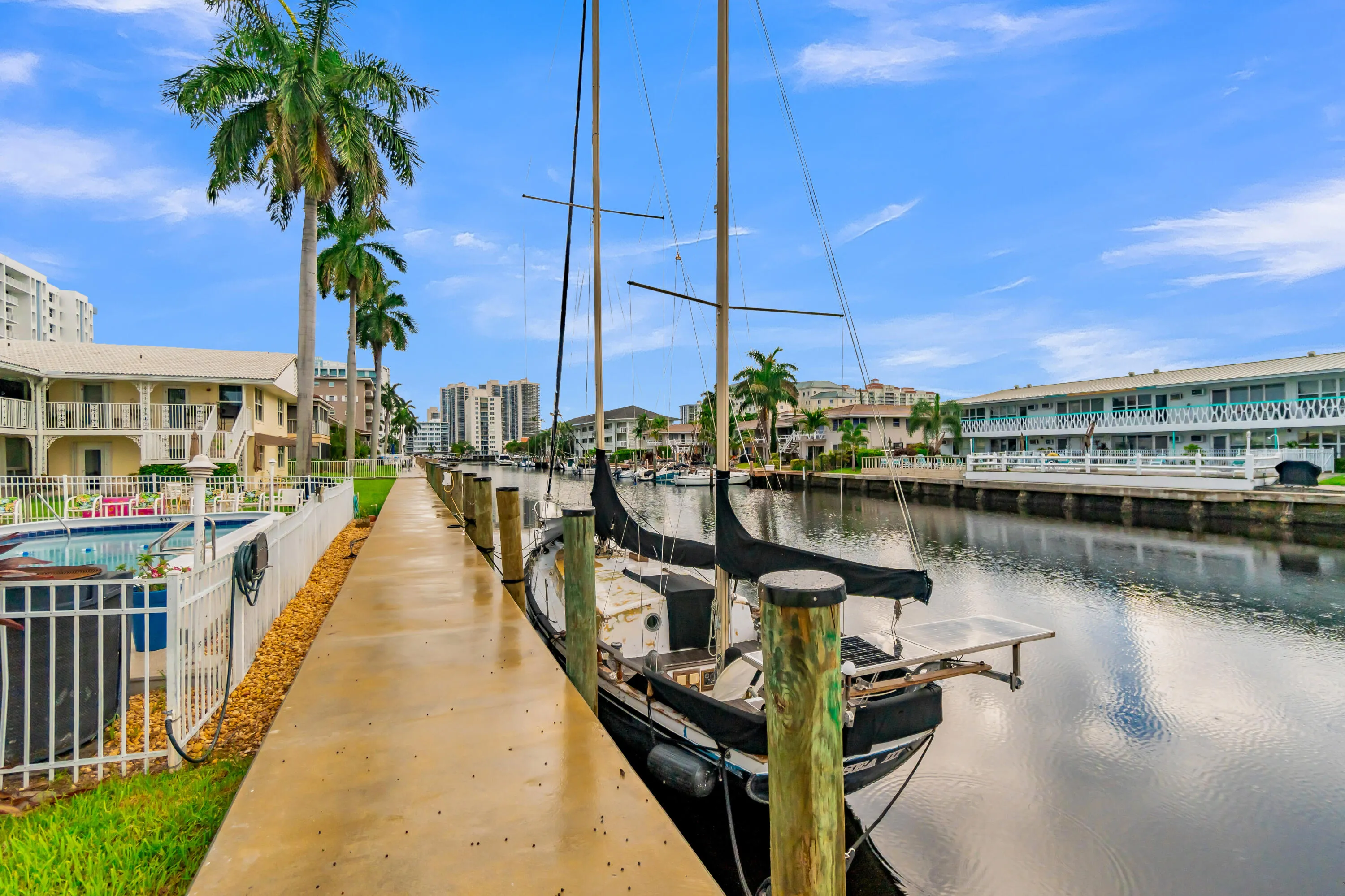 Canal-front property with a private dock and direct water access