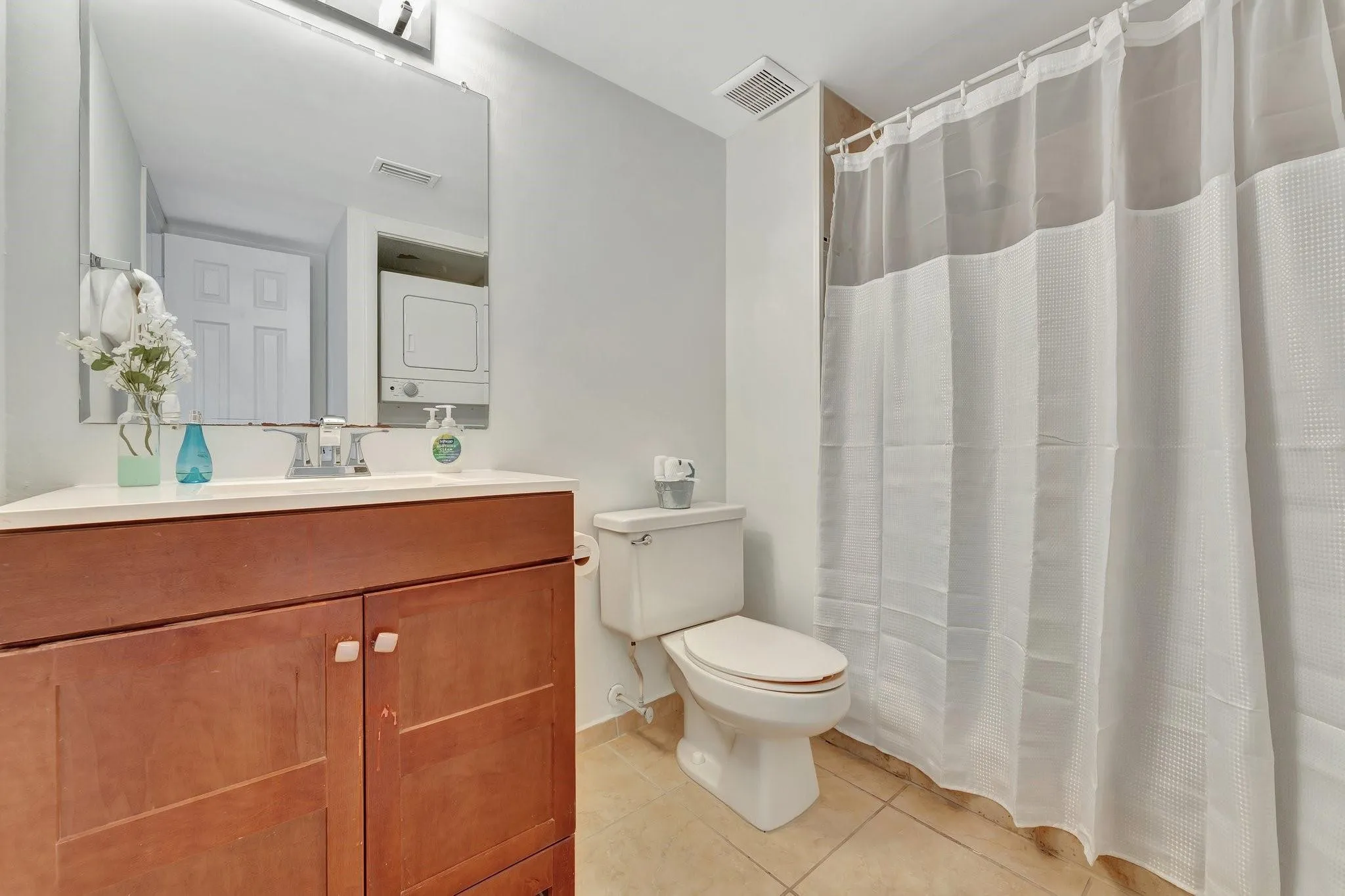 2nd full bathroom with shower and full new washer/dryer too.