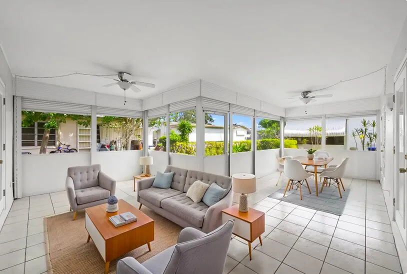 Virtually Staged Photo of Screened Back Patio